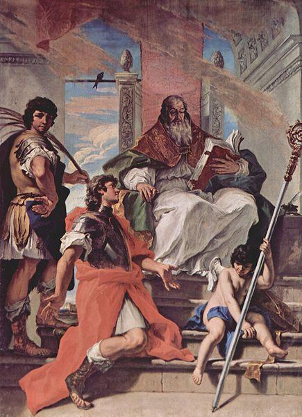 Sebastiano Ricci Hl. Prokulus, Hl. Firmus und Hl. Rusticus von Verona sowie ein Engel oil painting image